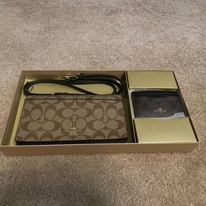 Coach wallet with strap and slim ID card case